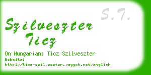 szilveszter ticz business card